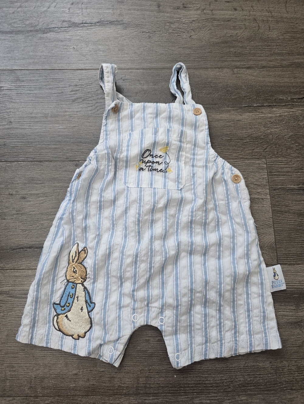Peter Rabbit Baby Boy's Striped Embroidered Bibshort Size 12 Month
